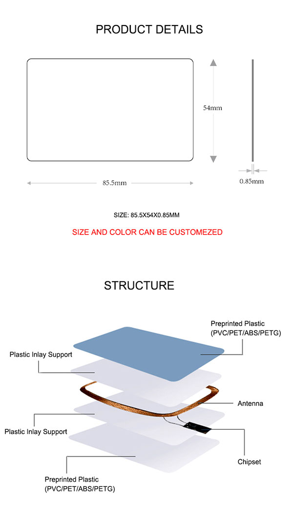 OEM 고품질 Pvc NFC 빈 카드 광택 흰색 <a href=https://rfid-life.com/RFID-Card.html target='_blank'>RFID 카드</a>