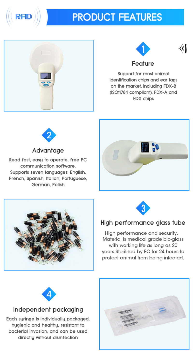 RFID 동물 귀 태그 수집 식별 휴대용 카드 리더 2