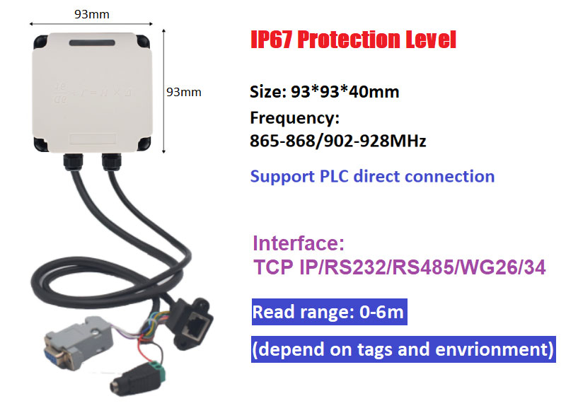 RFID 산업용 리더 Modbus 연결 PLC UHF RFID 915M 일체형 생산라인 관리 3