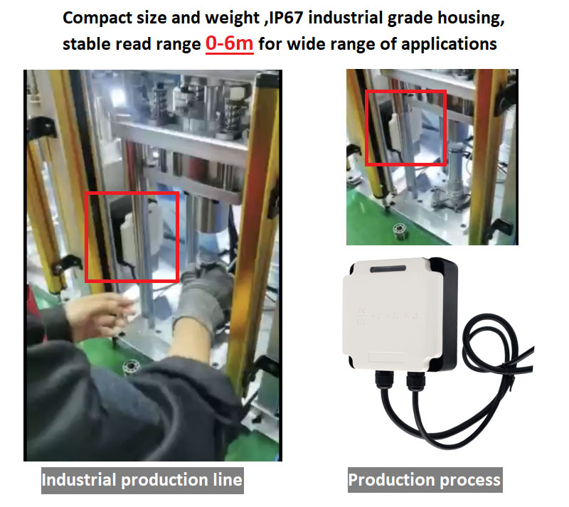 RFID 산업용 리더 Modbus 연결 PLC UHF RFID 915M 올인원 생산라인 관리 5